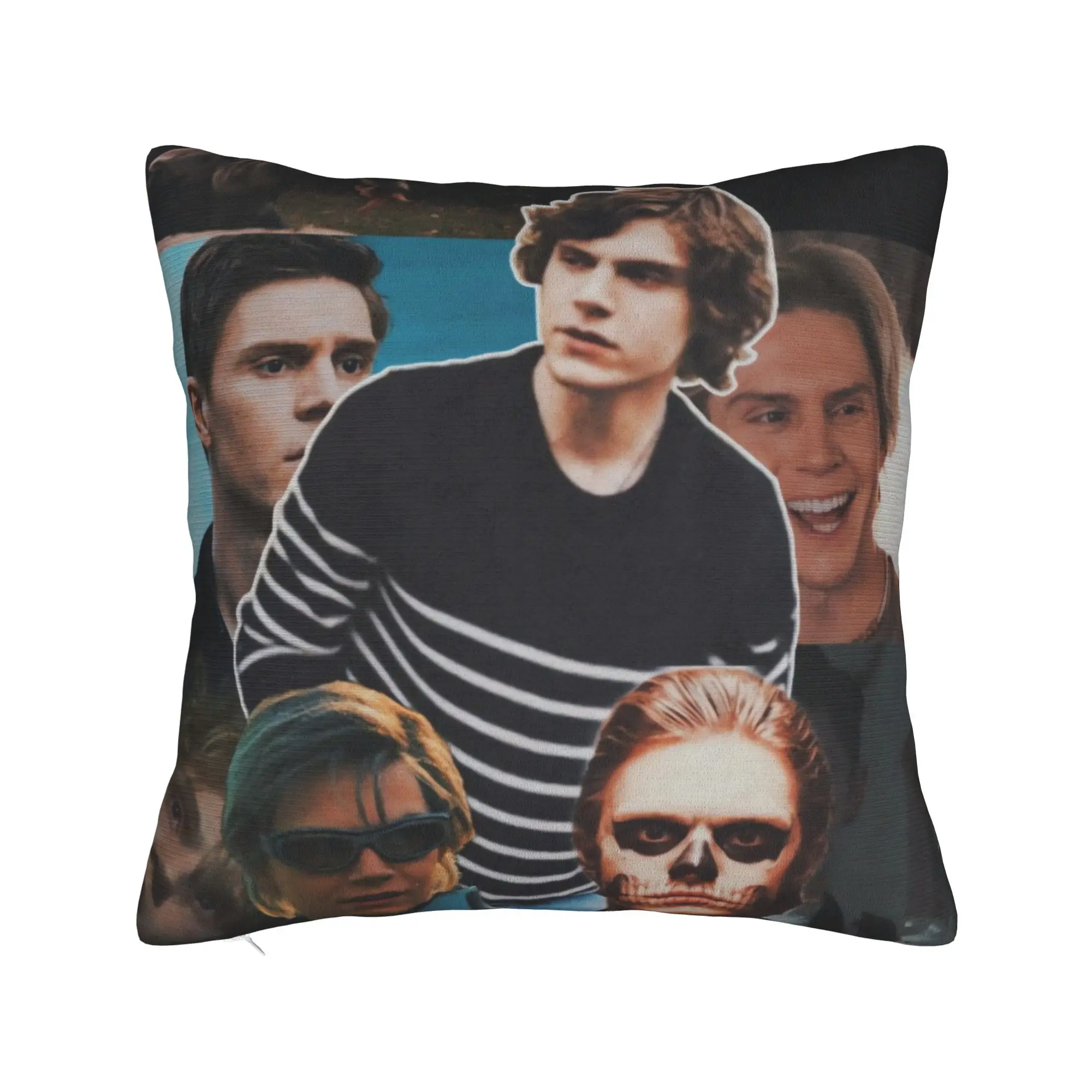 Colorful Evan Peters Bright Collage Pillow Case  Graphic Pillow Cover Kawaii Pillowcases For Office Car Home Decor