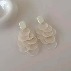 Shell Tassel Earrings for Women Girls Summer Bohemia Holiday Long Dangle Earring 2025 New Fashion Geometry Dangle Earring Gifts