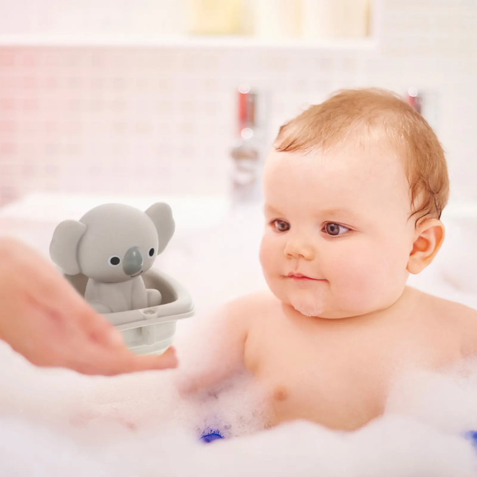 

3Set Stackable Floating Bath Playset for Toddlers Baby Bathtub Fun Educational Animal Hand Puppets Floating Boats Infant Water