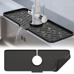 Kitchen Silicone Faucet Splash Guard Sink Protectors Mat Faucet Water Catcher Mat Keep Kitchen and Bathroom Sinks Dry Pad