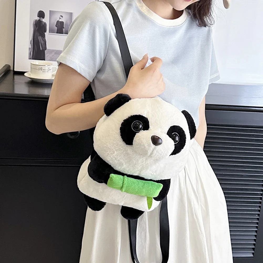 Panda Girl Dolls Backpack Casual Plush Children Adult Backpack Fashion Simple Adjustable Strap Kawaii Girls Boys Plush Bag