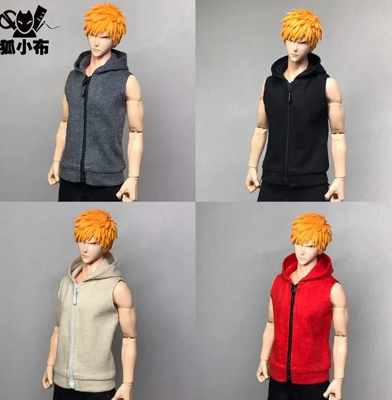 Customize 1/6 Clothes Trendy Sleeveless Soldier Jacket Hoodie Vest Model Handmade Fit 12