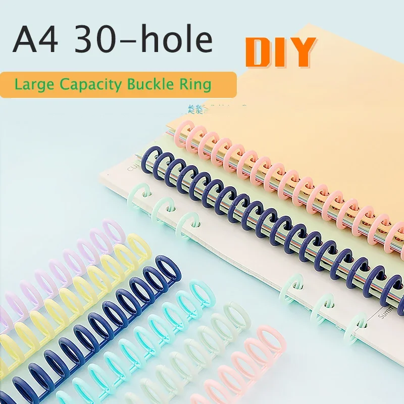 50pcs A4 30-hole Large Capacity Buckle Ring Loose-leaf Notebook Binding Rings Coil Ring Binder Rings Notebook Office Supplies