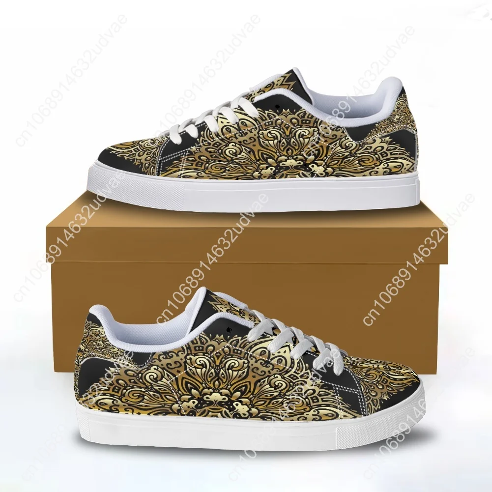 Men's PU Canvas Shoes Luxury European and American Retro Pattern Casual Sneakers Men's Youth College Shoes Tennis Direct Sales