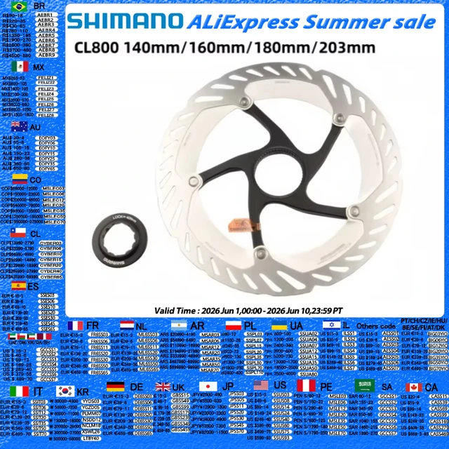 Tarcza hamulcowa SHIMANO Center Lock DEORE XT RT-MT800 CL800 140 mm 160 mm 180 mm 203 mm Tarcza hamulcowa hydrauliczna