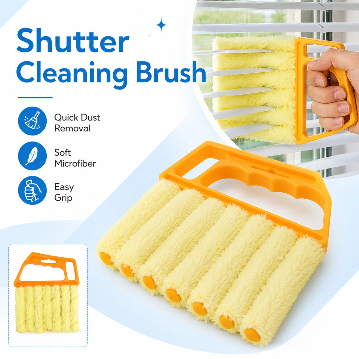 Window Blind Cleaner Brush Venetian Blinds Cleaning Tool Reusable Dust Remover Simple Household Duster For Home Office Kitchen