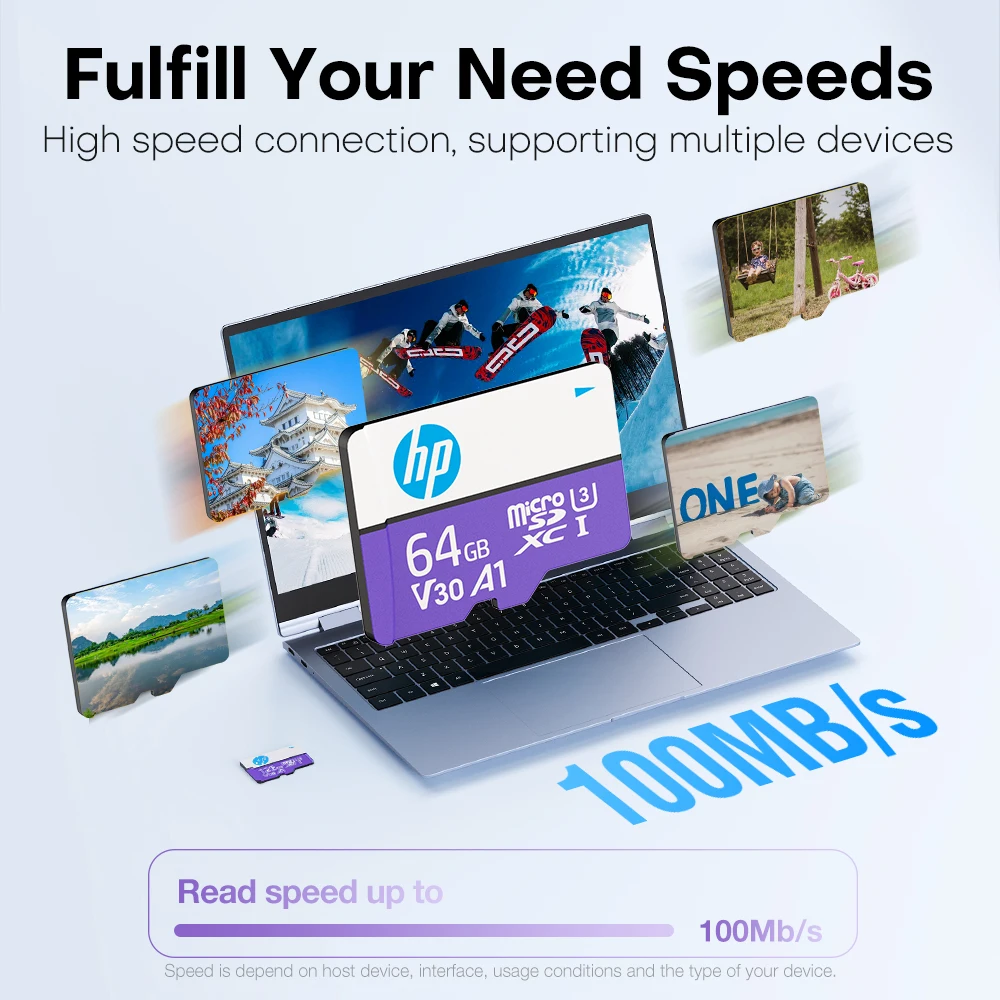 بطاقة ذاكرة HP أصلية مايكرو SD 64 جيجابايت 128 جيجابايت 256 جيجابايت U3 بطاقة ذاكرة فئة 10 بطاقة Microsd ذاكرة TF Microsd لطائرات الكمبيوتر بدون طيار والهاتف الذكي #2