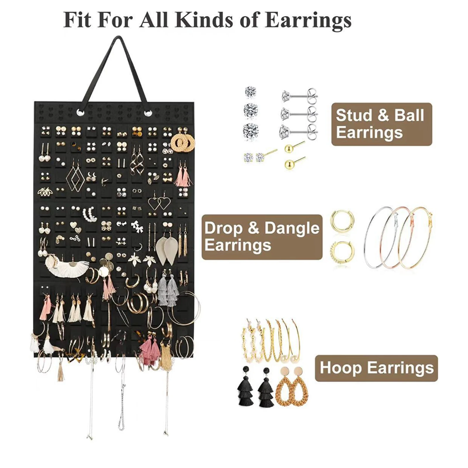 

Wall Mounted Storage Bag Felt Storage Hanging Bag For Earring Ring Hair Clip Jewelry Multifunctional Household Hanging Organizer