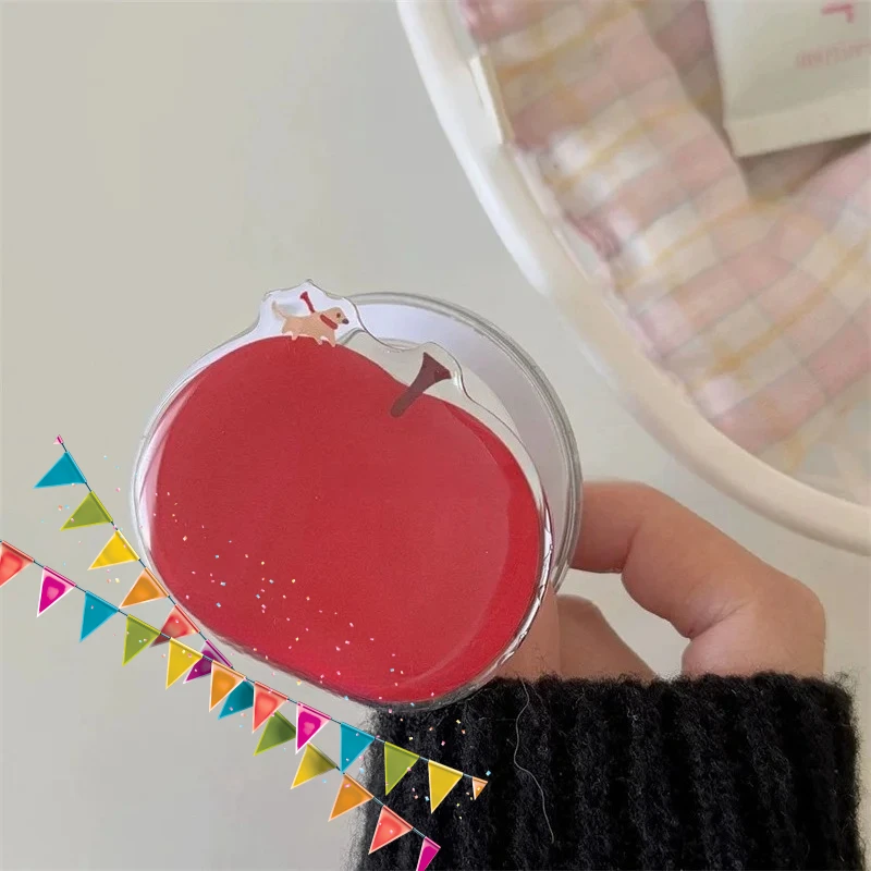 

Korea Cute Cartoon Red Apple Magnetic Holder Grip Tok Griptok Phone Stand Holder Support For iPhone 17 For Pad Magsafe Smart Tok