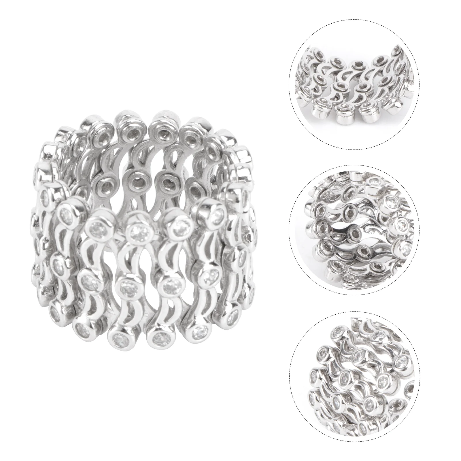 

Rings Retractable Bracelet Hand Jewelry 2 1 Rhinestones Transformable Finger Woman Golden Dual-purpose Chic