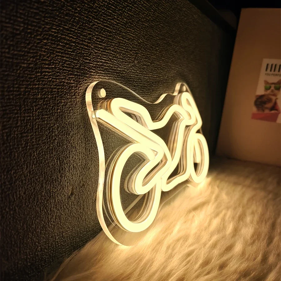 Led ضوء النيون للنادي ، المرآب ، غرفة النوم ، كهف الرجل ، غرفة المعيشة الديكور ، هدايا للمراهقين ، دراجة نارية النيون تسجيل لديكور الحائط