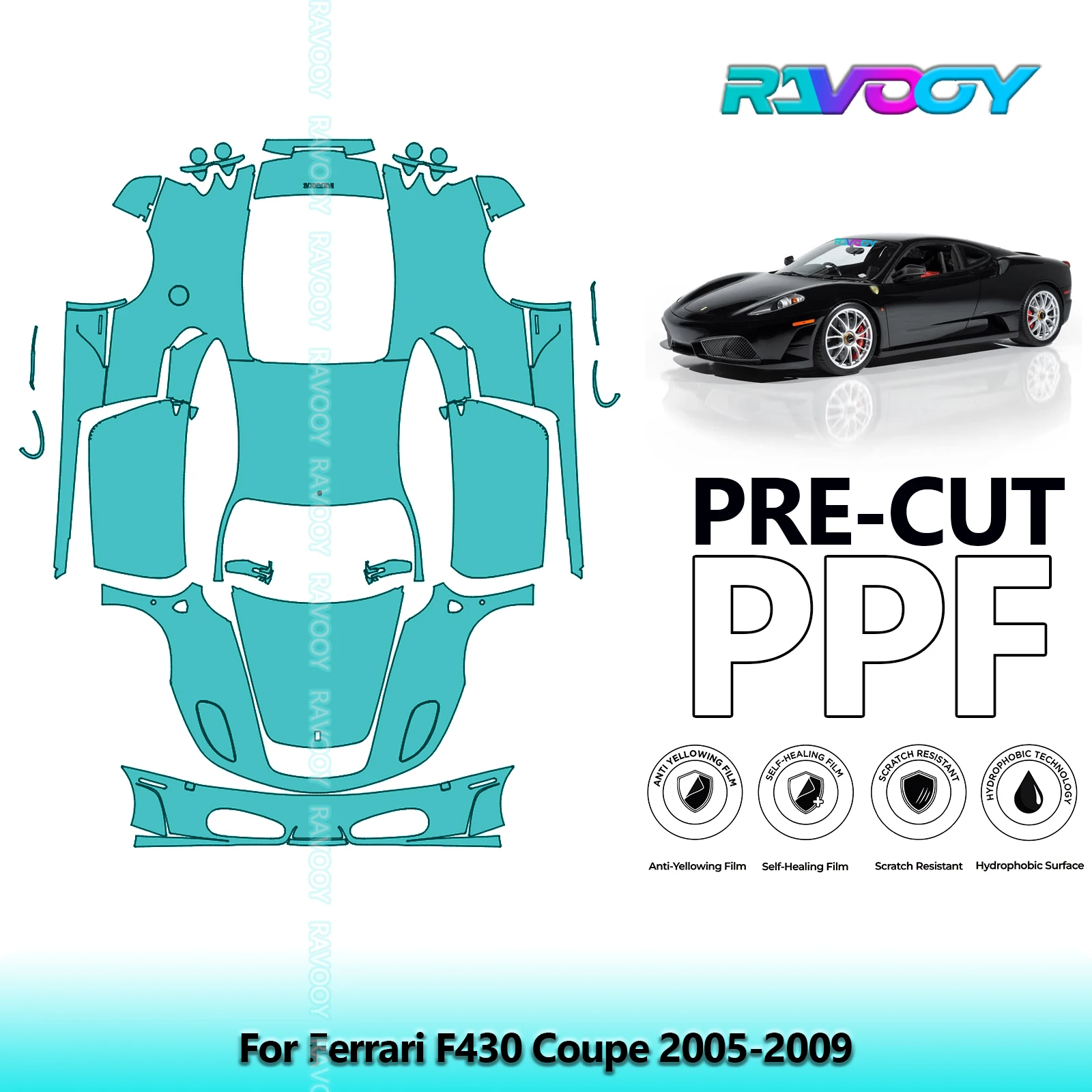

Car Precut PPF Paint Protection Film Full Vehicle For Ferrari F430 Coupe 2005-2009