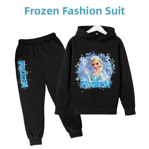 Disney Frozen Kids Tracksuit Girls Clothes Set Frozen Elsa Hoodies and Pants Children Sportwear Clothing Fashion Sport Suit