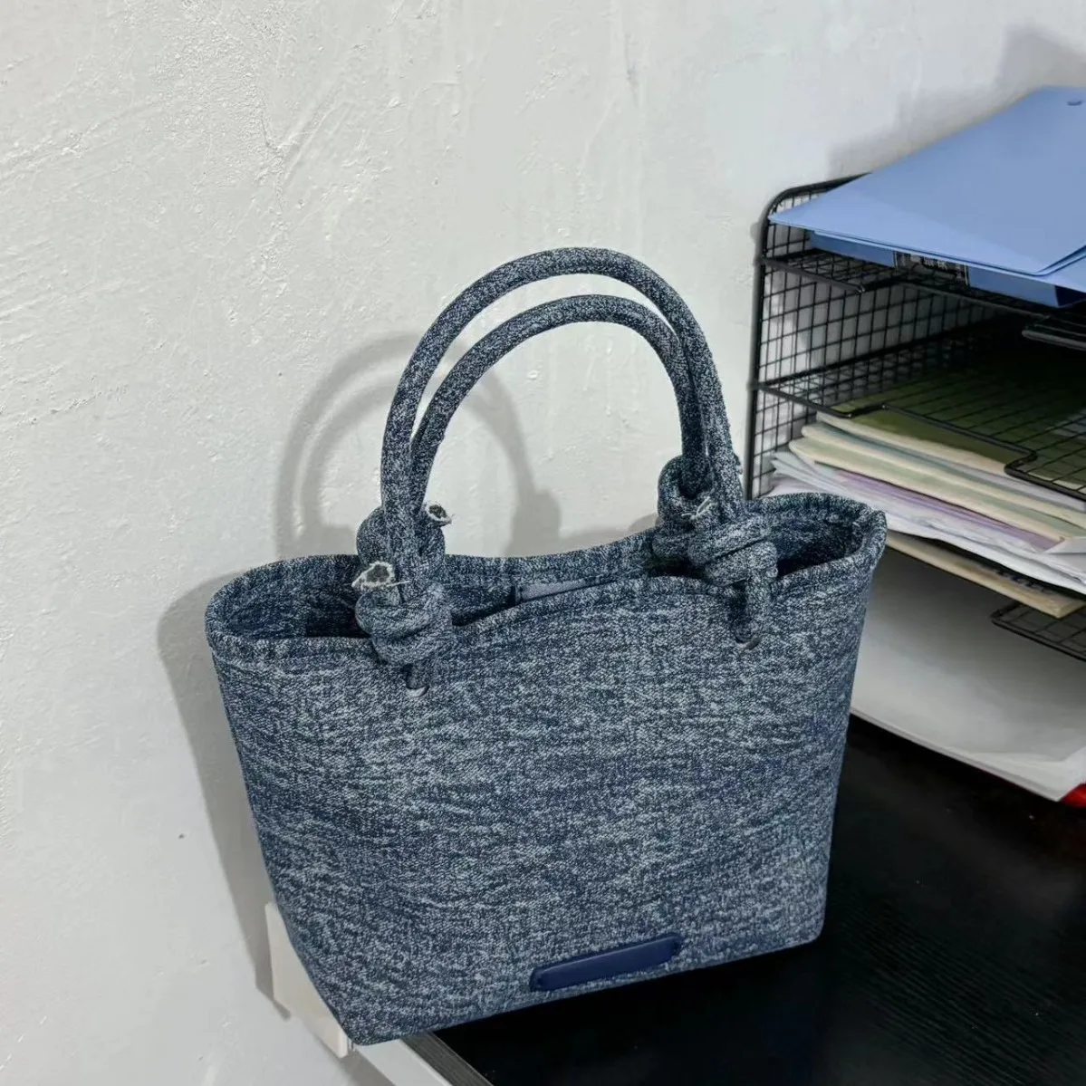 2024 Japanese Style Diaper Bag - Large Canvas Tote with Color Block Design, Versatile Commute Bucket Bag