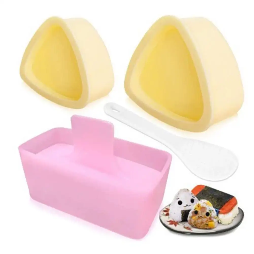 Onigiri Form, 3 Stück Reisform Musubi Maker, Musubi Maker Pressform, Dreieck Reis Ball Form Maker Sushi Form für Kinder Mittagessen Bento – Detail 1