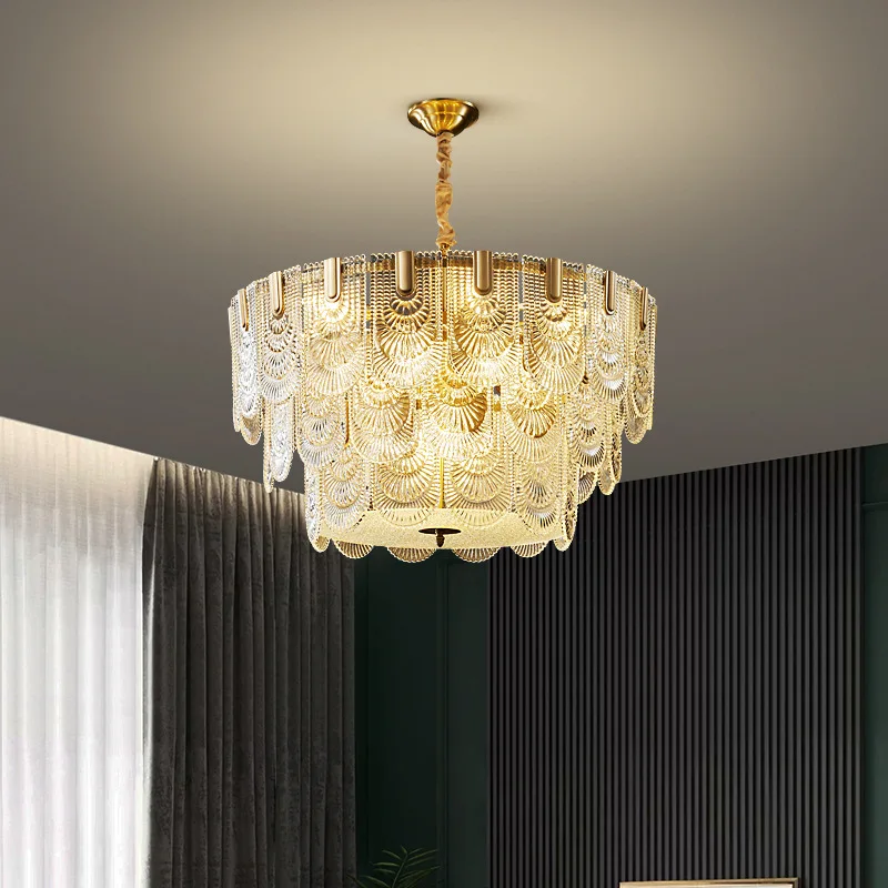 American Modern Luxury Crystal Glass Chandeliers LED French Retro Designer Hanging Light Lustre Bedroom Living Dining Room Lamps