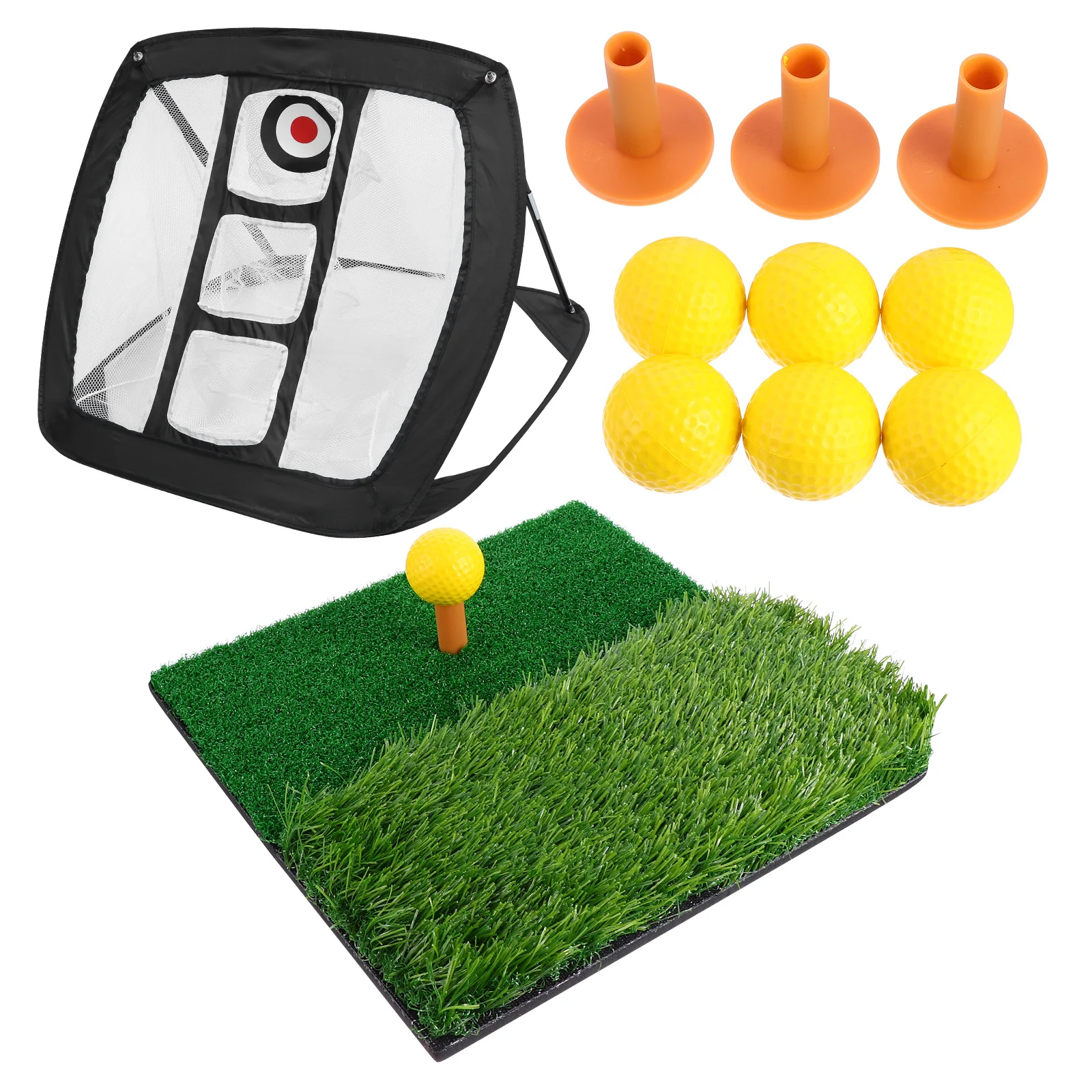 1 مجموعة النايلون ممارسة الغولف صافي طوي مستقرة التقطيع صافي داخلي في الهواء الطلق المحمولة التدريب مجموعة الحصير التدريب الإيدز