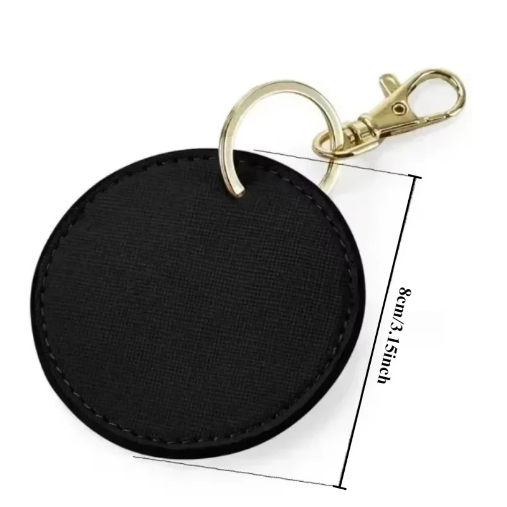 Personalisierter Runder Leder-Schlüsselanhänger mit Individuellem Logo, UV-Druck, Farbige Taschenketten für Damen, Handtaschenanhänger, Geschenk – Detail 6