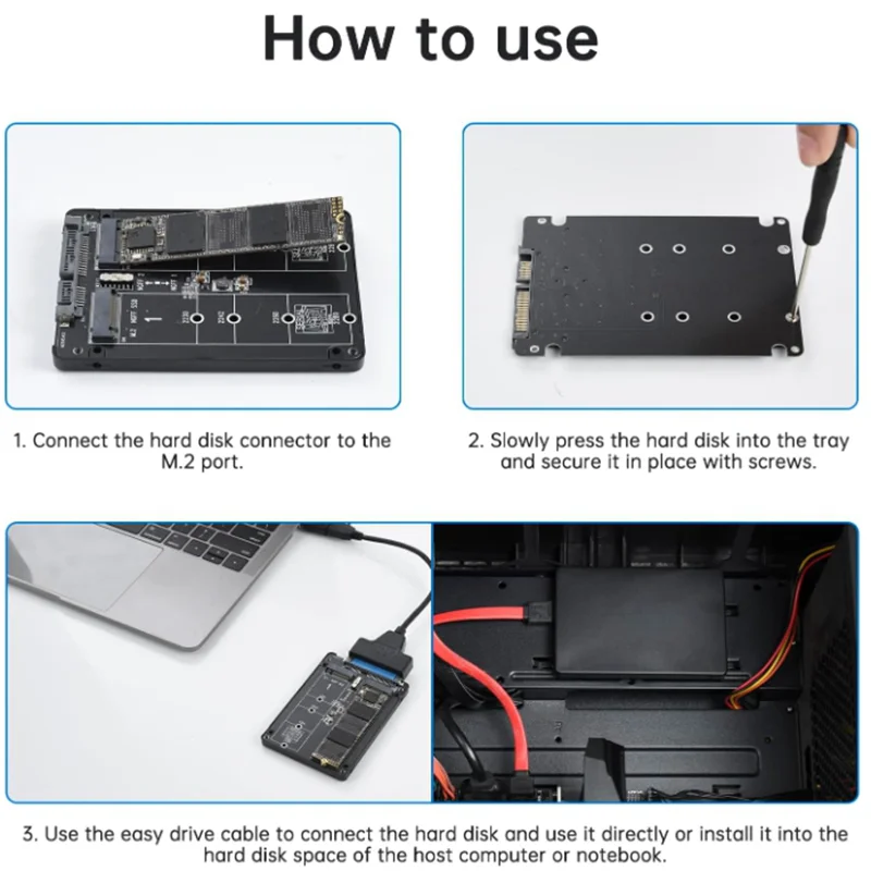 With Sata cable Dual NGFF MSATA B Key/ B&M Key SSD to 2.5