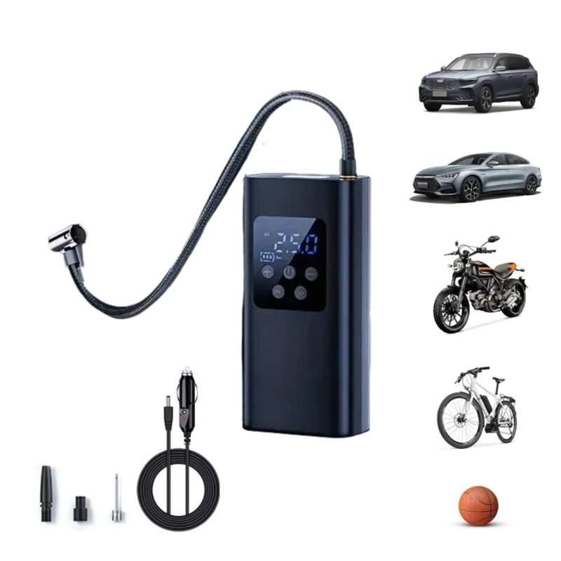 Electrical Intelligent Wireless Tire Inflator Air Compressor for Car Motorbike Tyre Inflatable with Digital Dropship