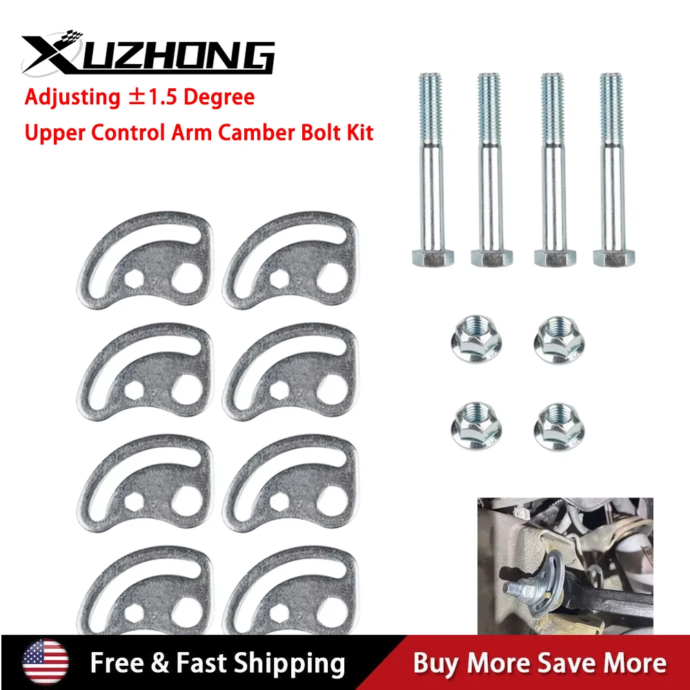 

8PCS Adjusting ±1.5 Degree Upper Control Arm Camber Bolt Kit for Chevy Silverado GMC Sierra Yukon Express 1500 2500 Hummer H2 H3