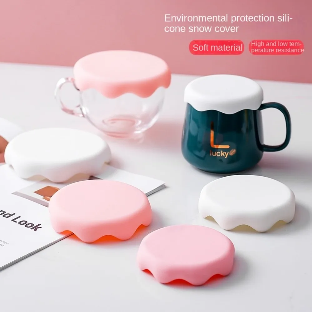 Summer Thickened Mug Cup Lid Cup Accessories Silicone Reusable Glass Cup Lid Coffee Mug Sealed Cap Dustproof Cup Lid Cap