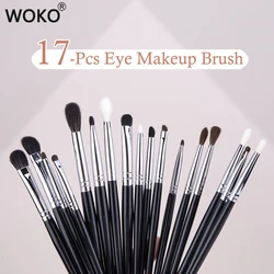 17pcs makeup brushes eyeshadow set Crease Blending Smudge Makeup Brush High-quality Copper Tube&horsehair&goat Hair Makeup Tool