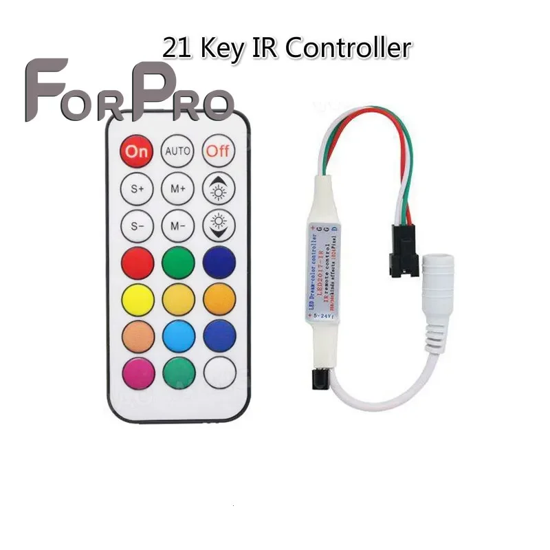 100PCS Led RGB Pixel Controller 21key Remote Wireless RF IR Digital Color Strip Light Controller DC5V-24V