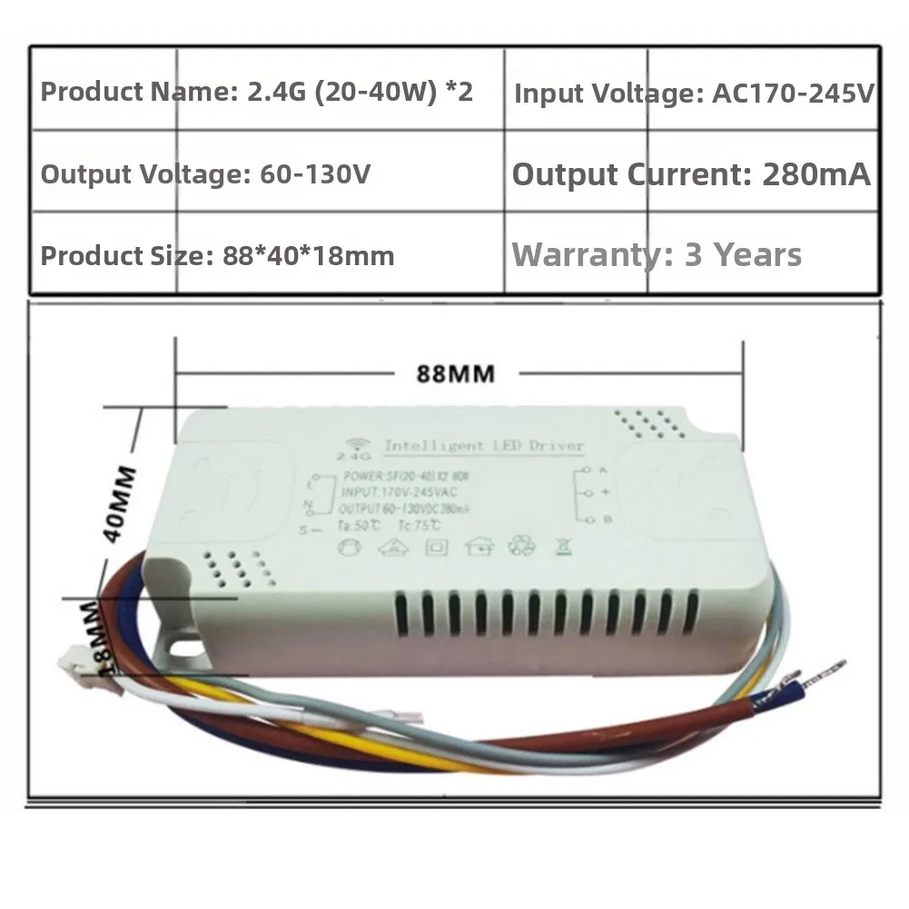 

For RGB LED Tapes LED Tape Driver LED Dimmer Driver For Cabinet Lighting 88*40*18mm Customizable Color Control Driver