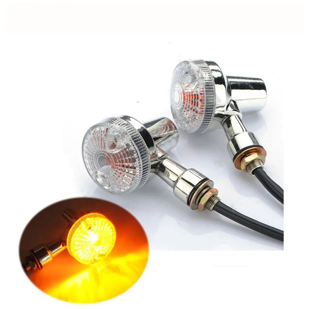 Luz intermitente ámbar para motocicleta, indicador Universal de 12v y 10mm para Honda, Yamaha, Harley, Kawasak