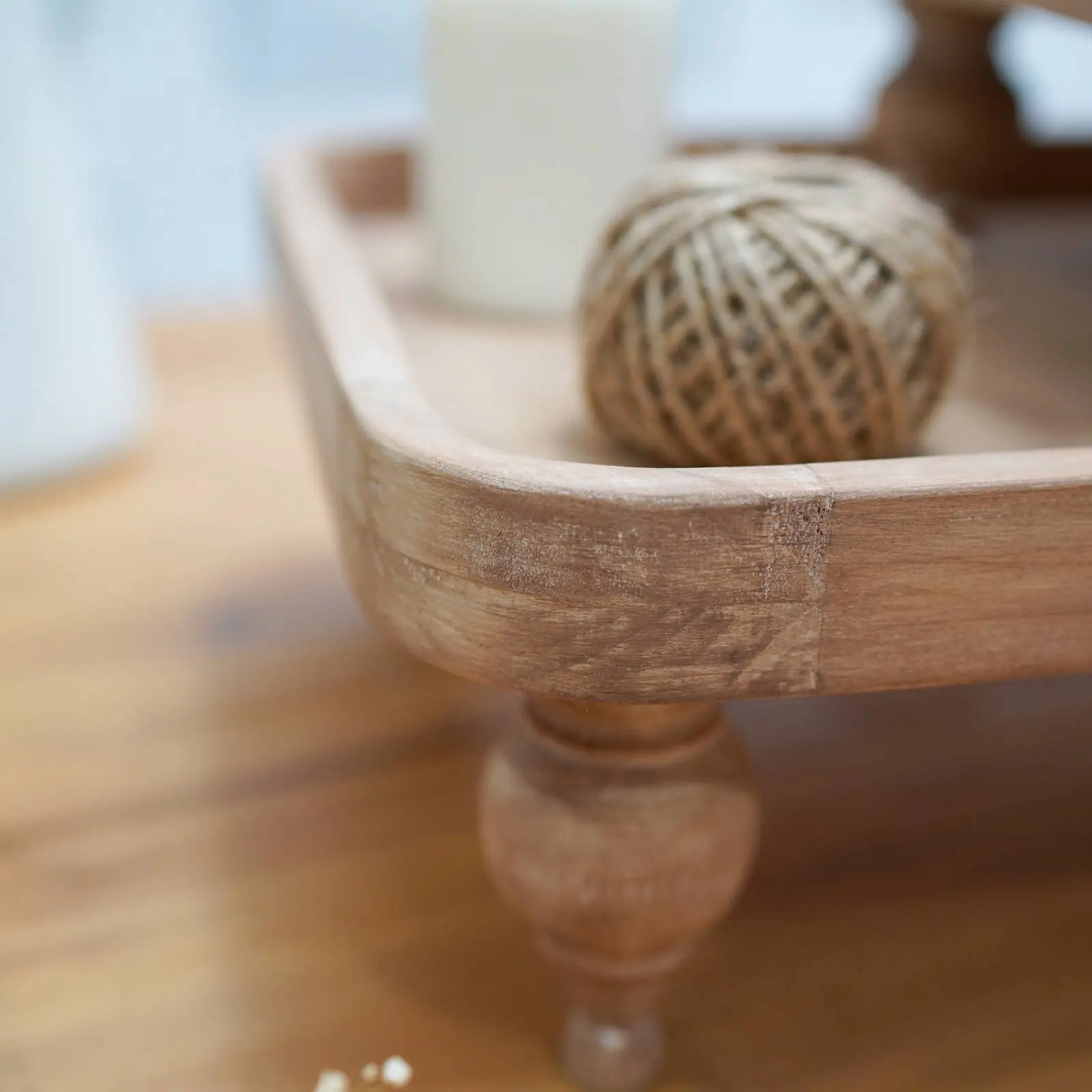 Wooden Pedestal Tray Dense Wood Footed Serving Platter Farmhouse Decorative Tray Versatile Home Decor Artisanal Look