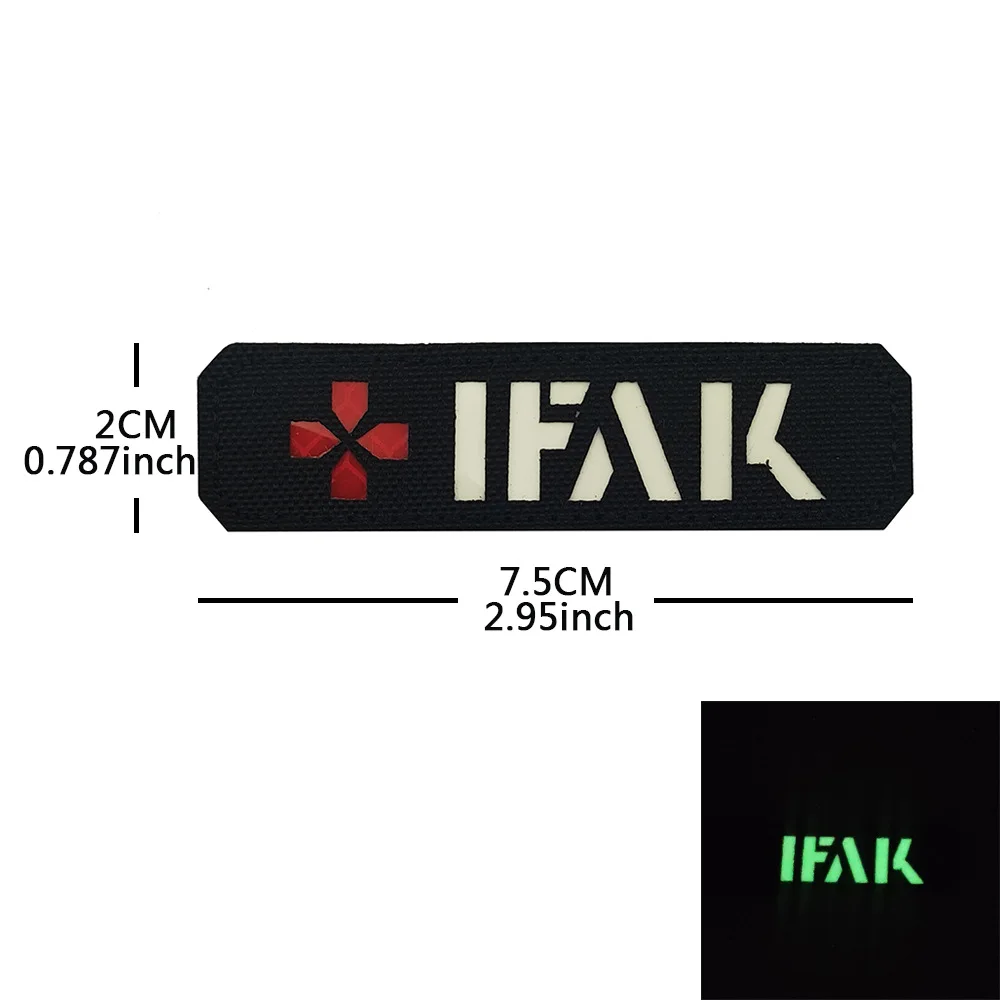 Reflective Cross Luminous IFAK Patch Medical Emergency Patches Backpack Decoration Patch on Clothing