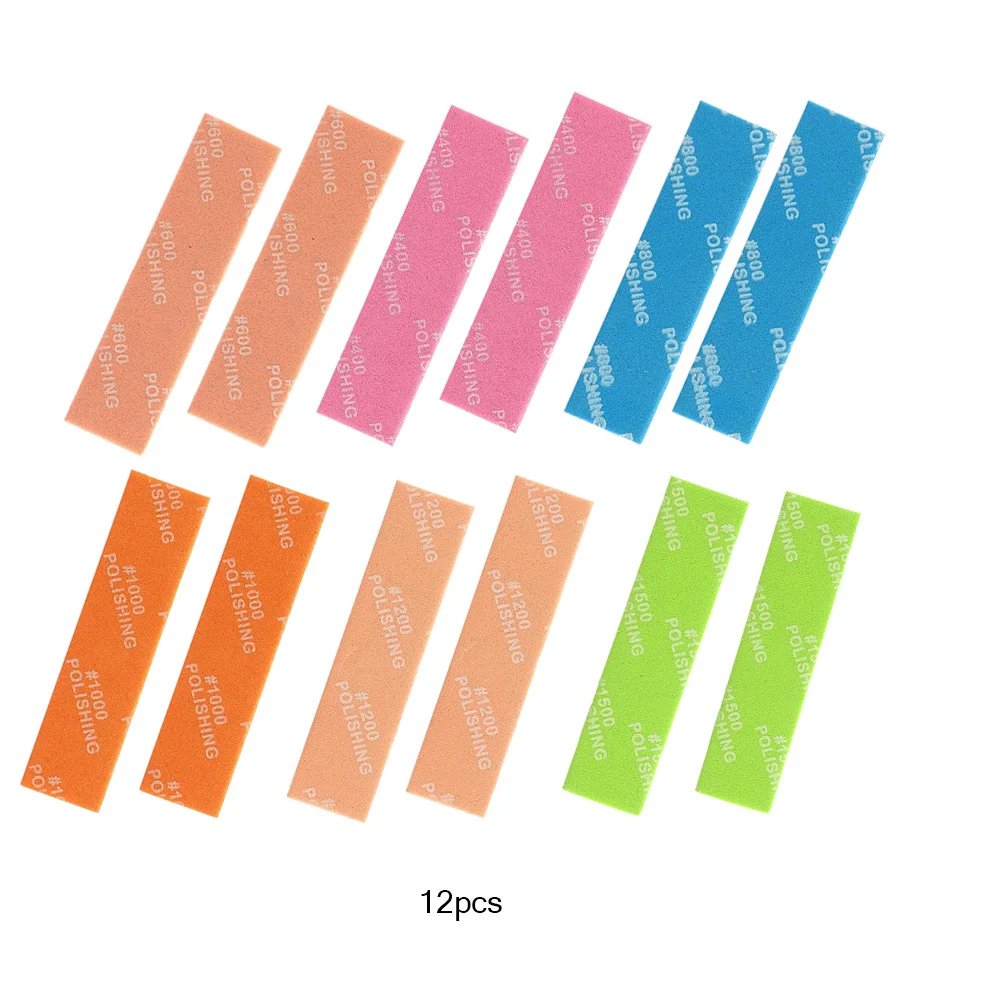 New 12Pcs MS-E400-1500 Semi-rigid Sanding Sticks For Model Making Tools Plastic Model Polishing Rod Hobby DIY Craft