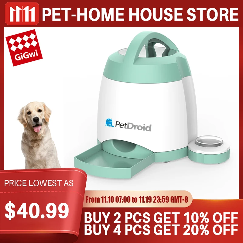 

GiGwi Pet Supplies Petdroid Series Smart Food Fort Slow Dog Bowl Dog Memory Trainer Push Button Type Auto Feederfor Dog Puppy