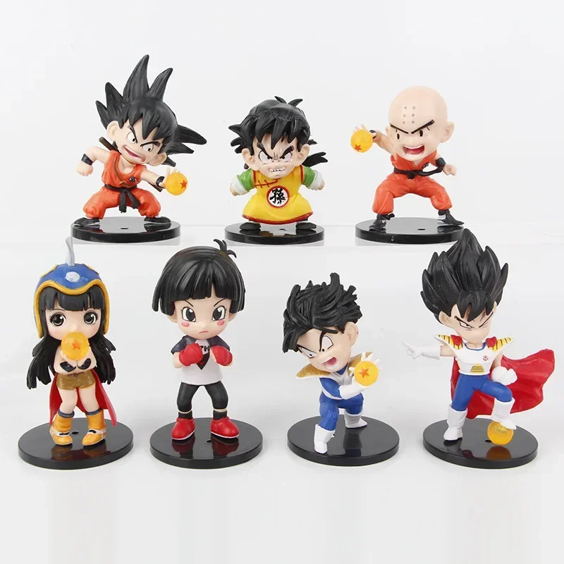 Figuras de acción coleccionables de juguete, modelo de bola de dragón de Color aleatorio, Goku, Chichi, Piccolo, Krillin y más, 1 ud.