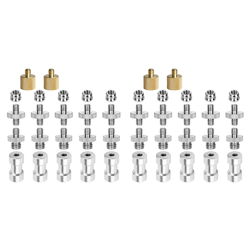 A24U 44 حزمة كاميرا المسمار محول 1/4 إلى 1/4 المسمار 1/4 إلى 3/8 ترايبود المسمار محول محول برغي نحاسي محول حنفية المسمار #5