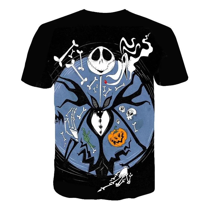 Disney The Nightmare Before Christmas Summer Children 3D Cartoon T-shirt For Printing Boys T Shirts Girls Tops Tees Kids Clothes