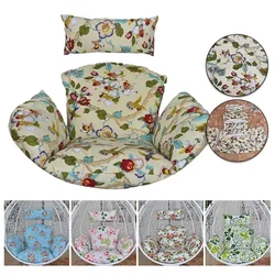 Solid Color/floral/stripe Hanging Swing Egg Chair Cushion Cover+ Outdoor Pillow Case Garden Lounger Cushion Cover with Cotton