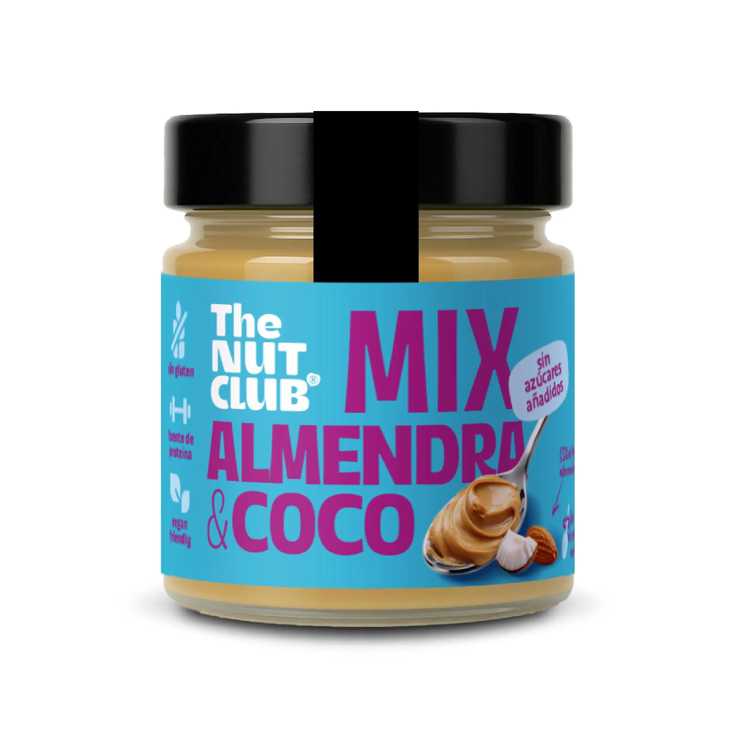Crema de almendras y coco 200g, sin azúcares añadidos, vegana  The Nut Club.