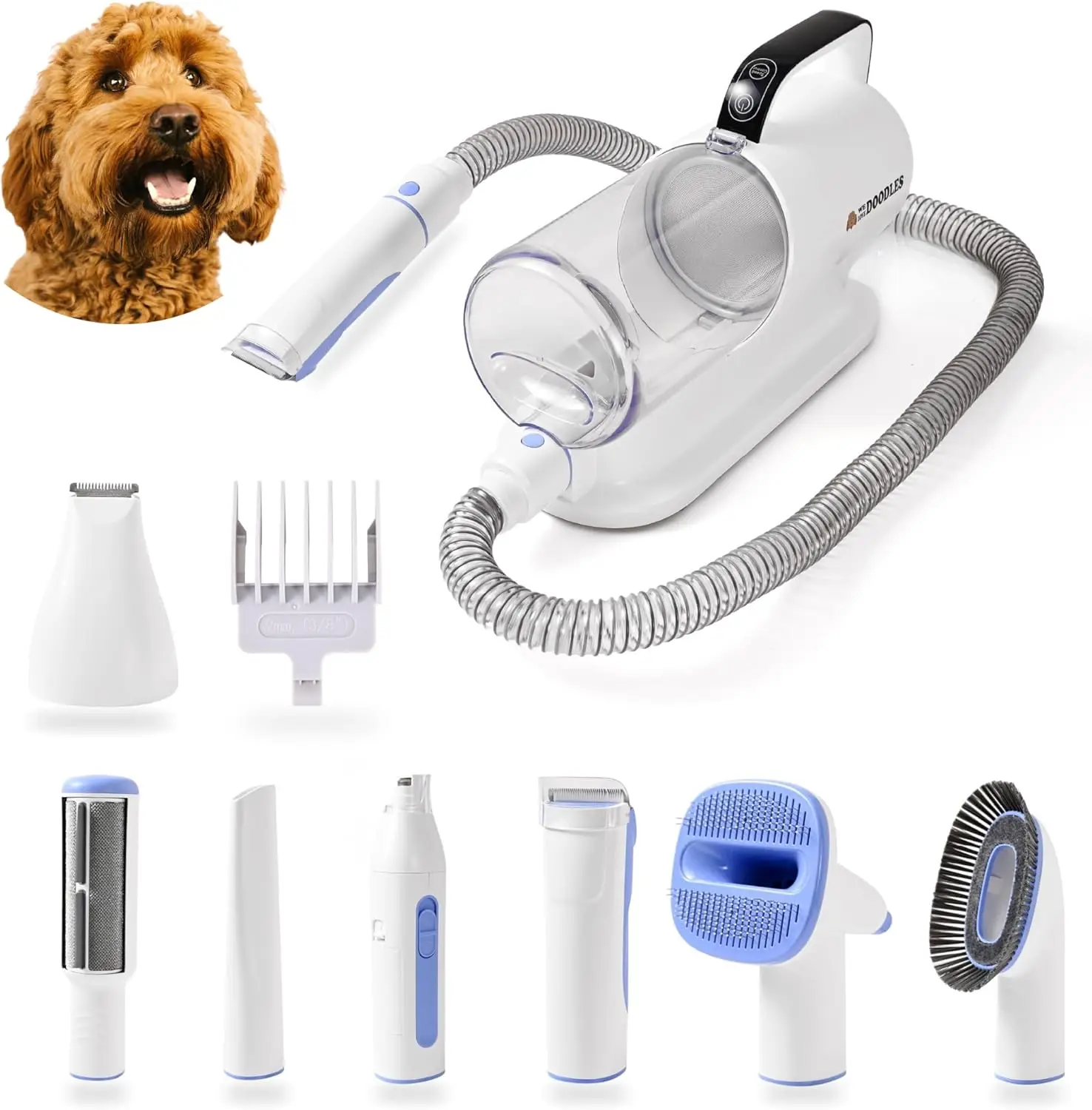 

We Love Doodles 11-in-1 Dog Grooming Vacuum - Professional-Grade Dog Clippers, Lightweight Pet Vacuum Grooming Kit for Dogs at H