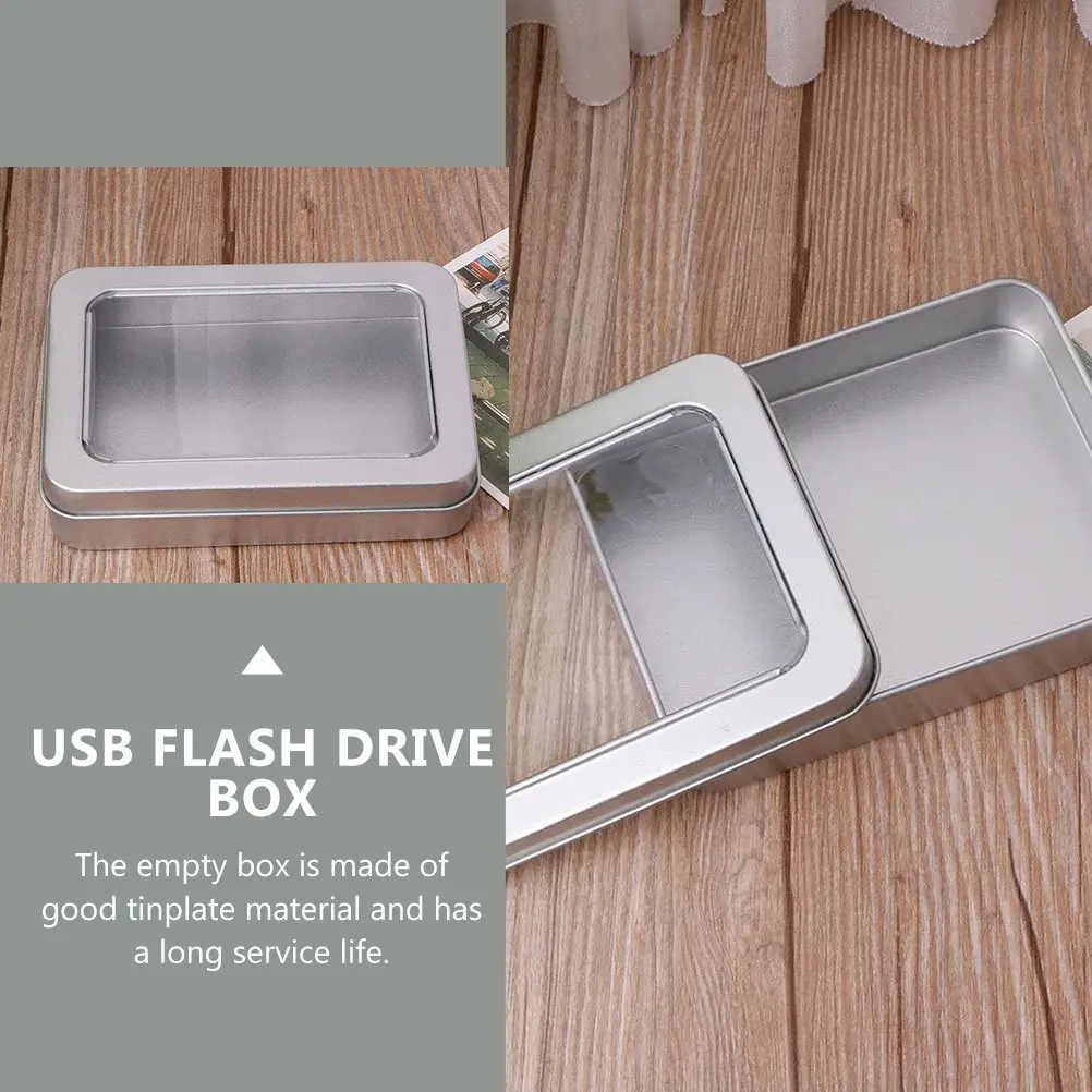 

4Pcs U Disk Storage Box Tinplate Metal Case for Keys USB Flash Drive Organizer Cigarette Jewelry Pill Container Small Items