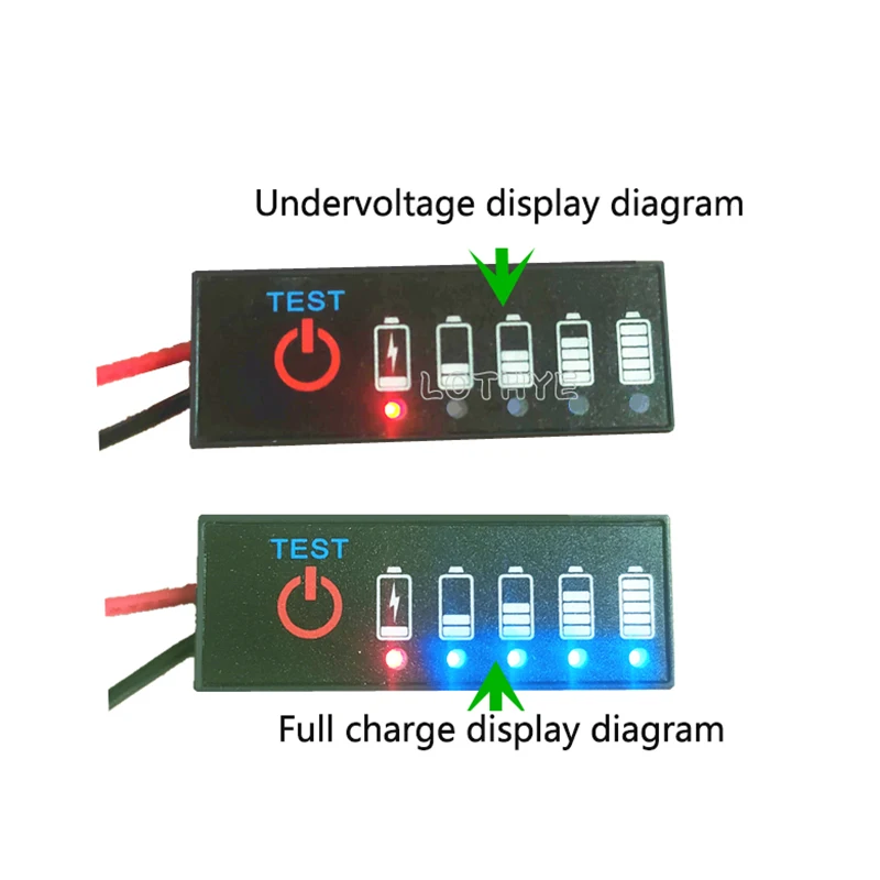 2S 3S 4S  8.4V-16.8V 18650 Li-ion Lipo Lithium 12V Battery Level Indicator Tester Capacity Tester Meter