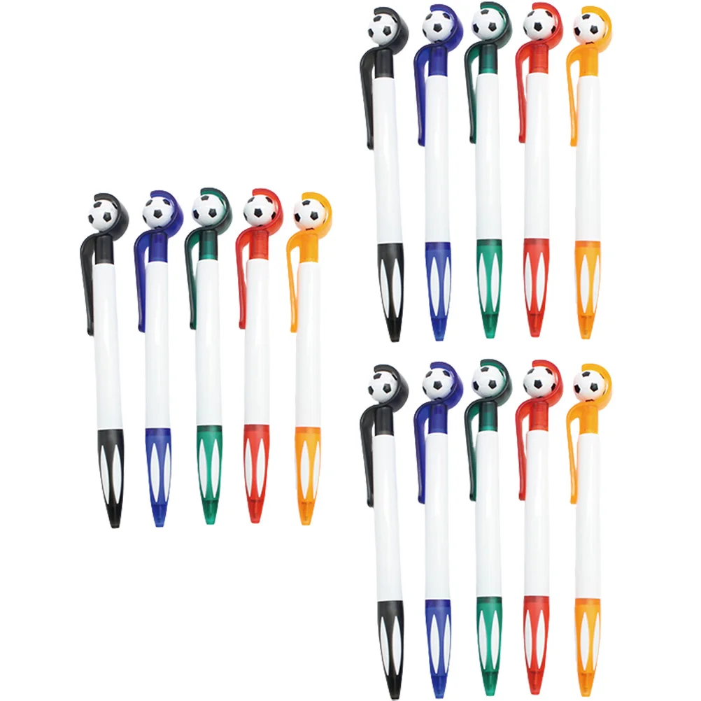 

15pcs Ballpoint Pen Novelty Soccer Shape Plastic Kids Stationery Office School Supplies Refillable Writing Tools