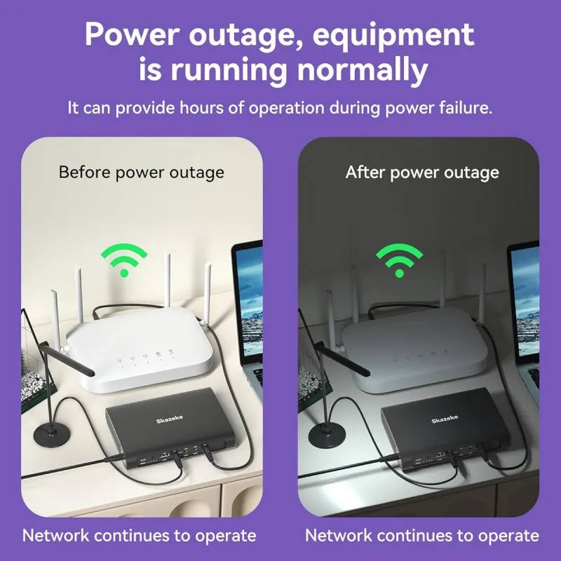 Skazeke MD1 Pro Mini UPS DC مصدر طاقة غير منقطع 25600mAh 5v 9v 12v 6A 114W 220V موزع إنترنت واي فاي مودم 18650 بطارية احتياطية #3