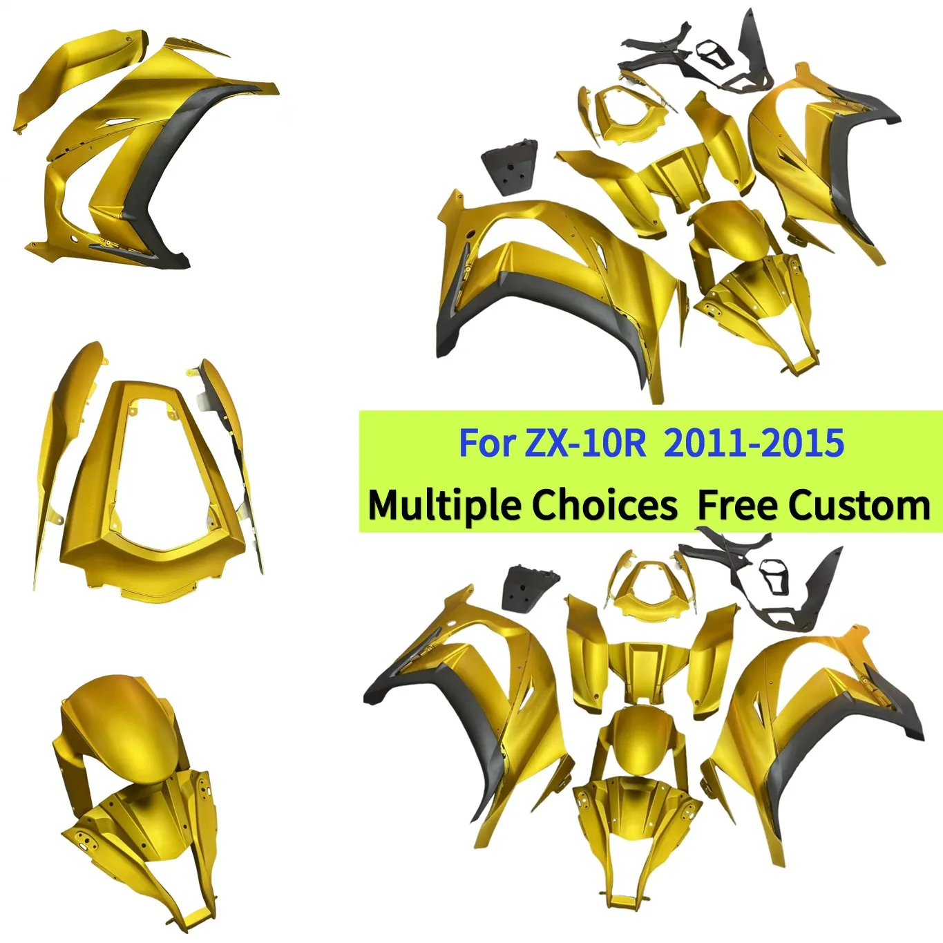 

ABS Plastic Fairings For Kawasaki ZX-10R 2011 2012 2013 2014 2015 ZX10R Ninja Gold Motorcycle Bodywork Cover Panel Kit