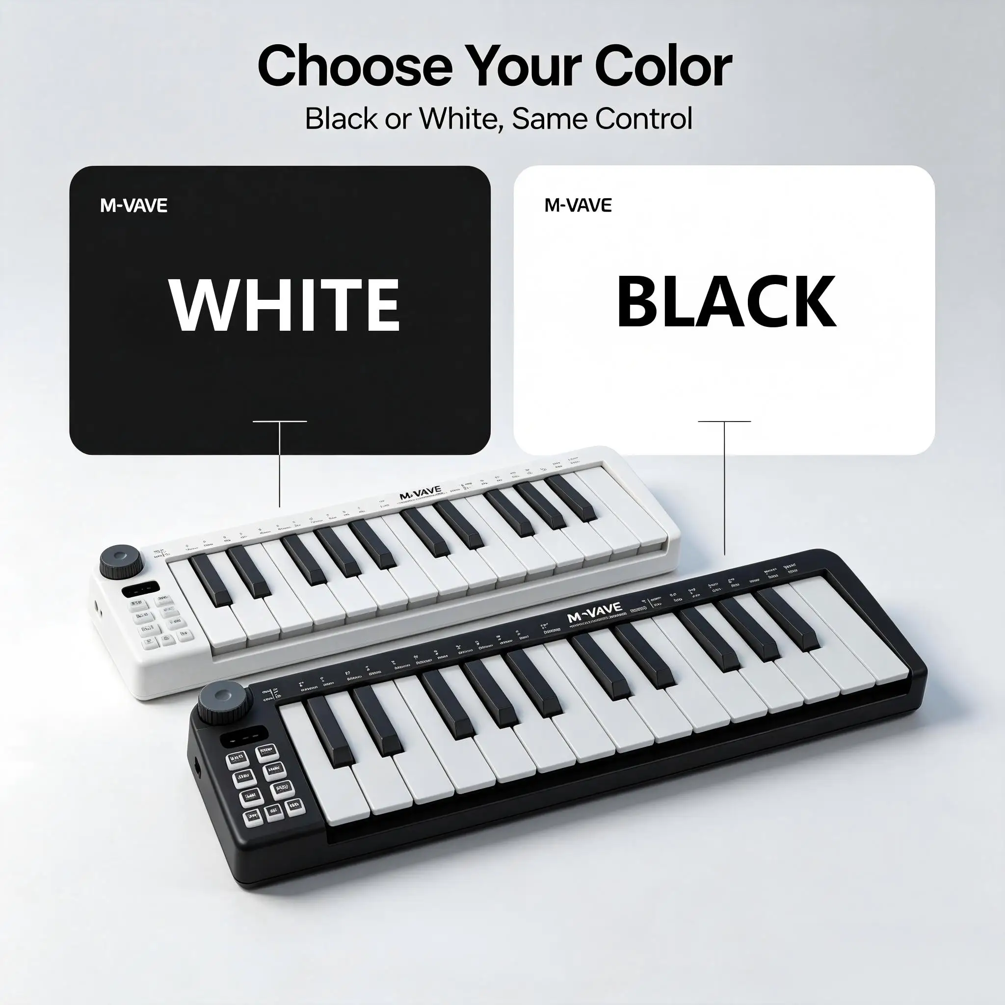 M-VAVE SMK25-MINI 25 Key Bluetooth MIDI Keyboard, Ultra-Portable Rechargeable MIDI Controller for Music Production