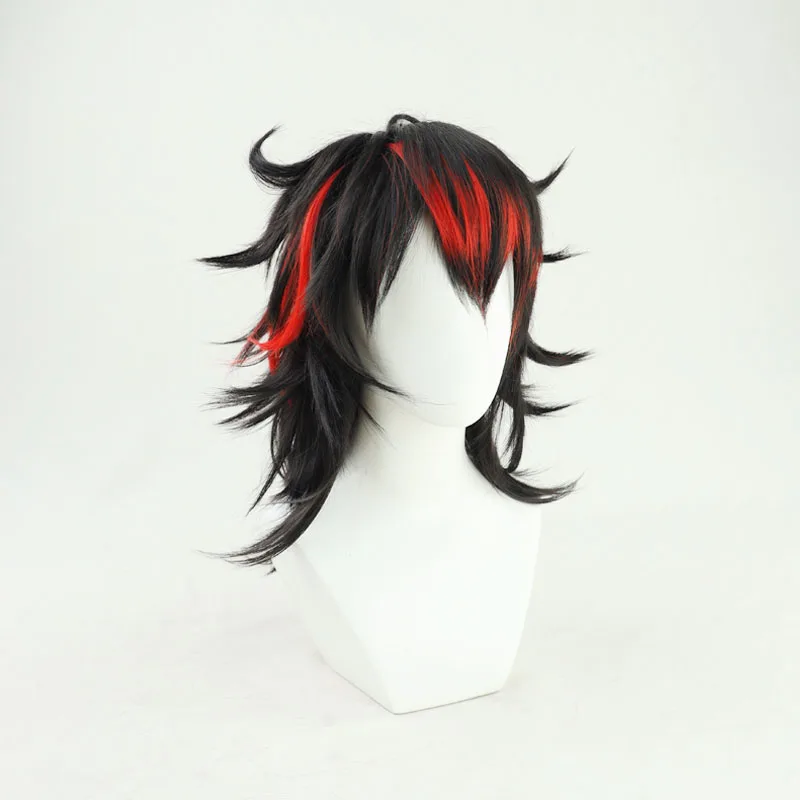 Virtual YouTube Vtuber Akuma Cosplay Wig Halloween Carnival Party Props Synthetic Hair Heat Resistant Fiber + Wig Cap