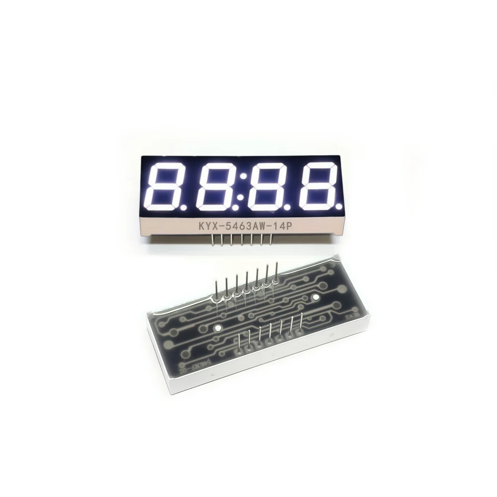 10Pcs/Set 0.56 Inch 4 Bit Digit Red LED Digital Display Digitron 50*19*8MM 14Pins Digitron Common Anode Cathode KYX-5463AS/BS