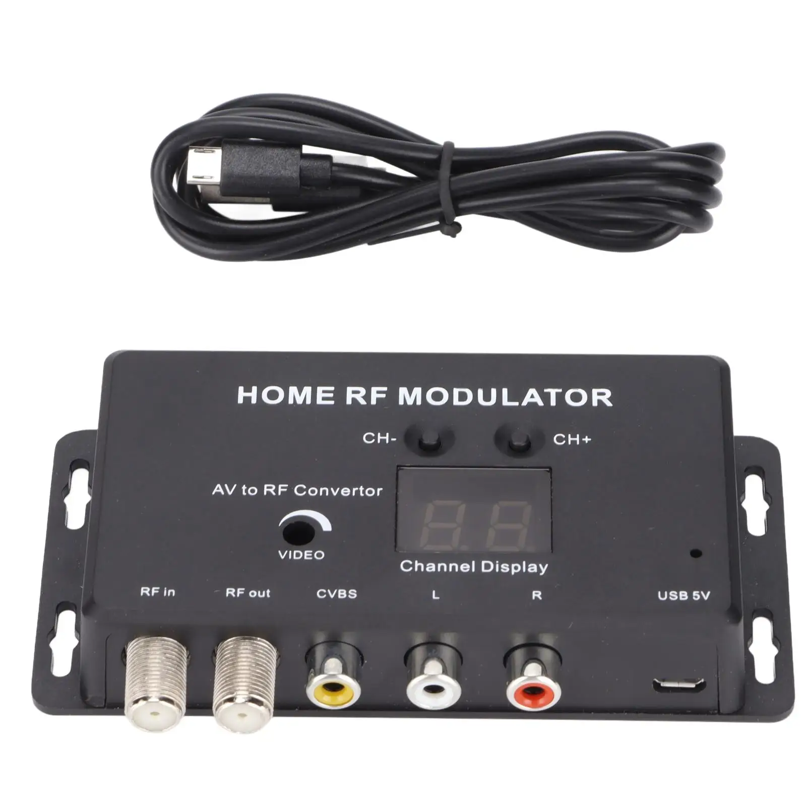 

High Quality TM70 UHF TV LINK Modulator AV to RF Converter with IR Extender - 21 Channel Display PAL/NTSC - Plastic Black