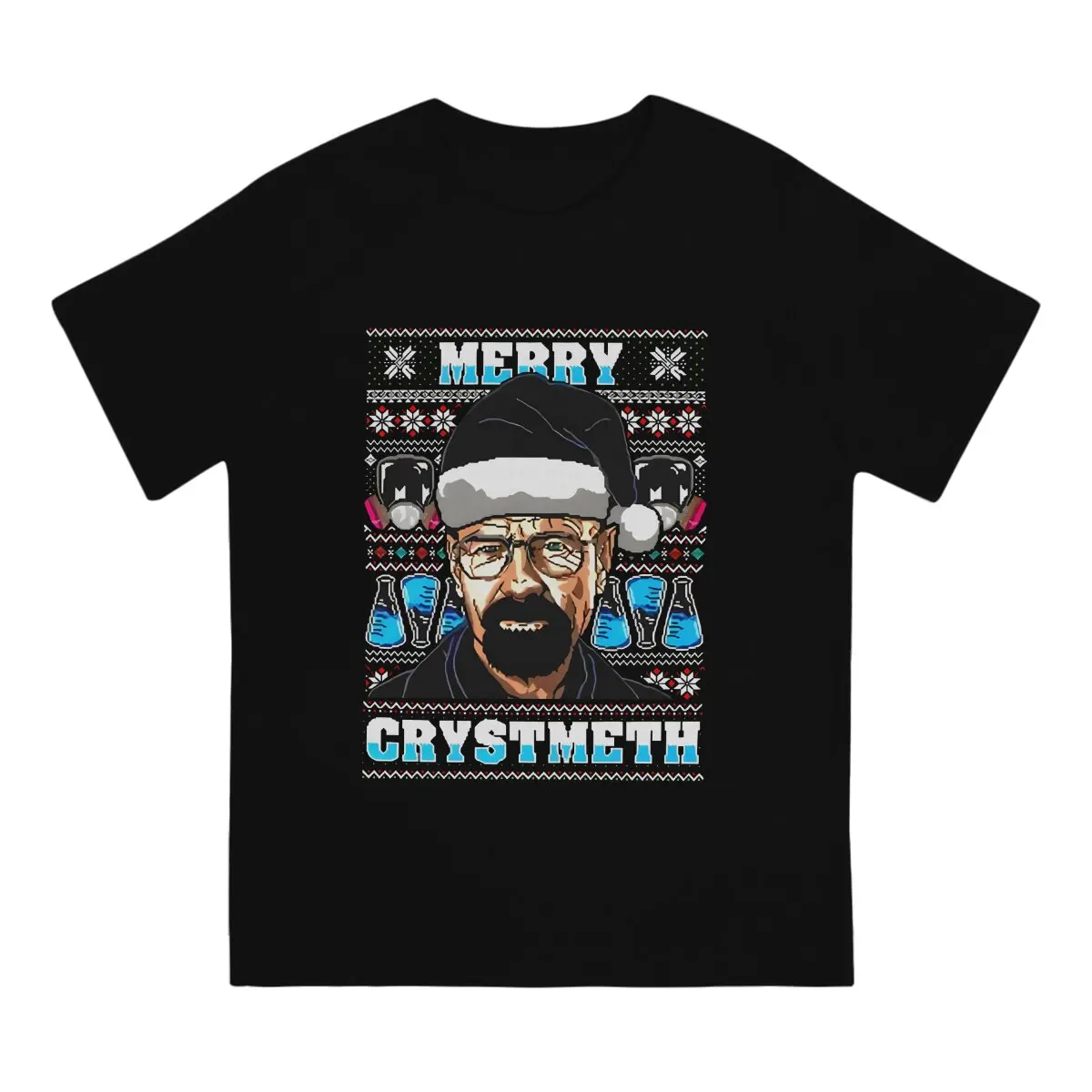 Men T-Shirts Christmas Ugly Funny Cotton Tee Shirt Short Sleeve Breaking Bad T Shirts Crewneck Tops Gift Idea